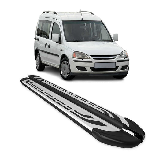 Trittbretter Seitenschweller für Opel Combo 2001-2011 Silber Schwarz 2 tlg - autoseifert.com