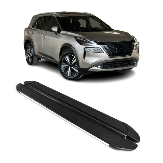 2021-2025 Nissan X-Trail Trittbretter Seitenschweller Alu Schwarz Silber OMAC DE