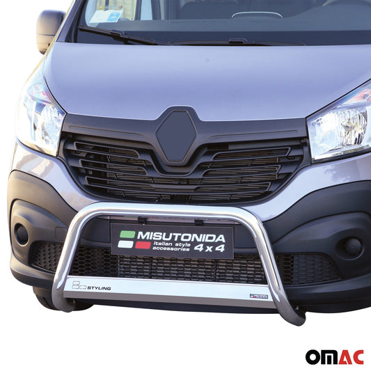 Frontbügel Frontschutzbügel für Renault Trafic 2014-2019 Grau Edelstahl ø63 mm OMAC DE