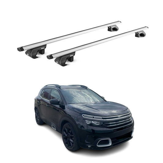 Dachträger Grundtäger für Citroen C5 Aircross 2018-2025 90kg Alu Silber 2x ABE OMAC DE