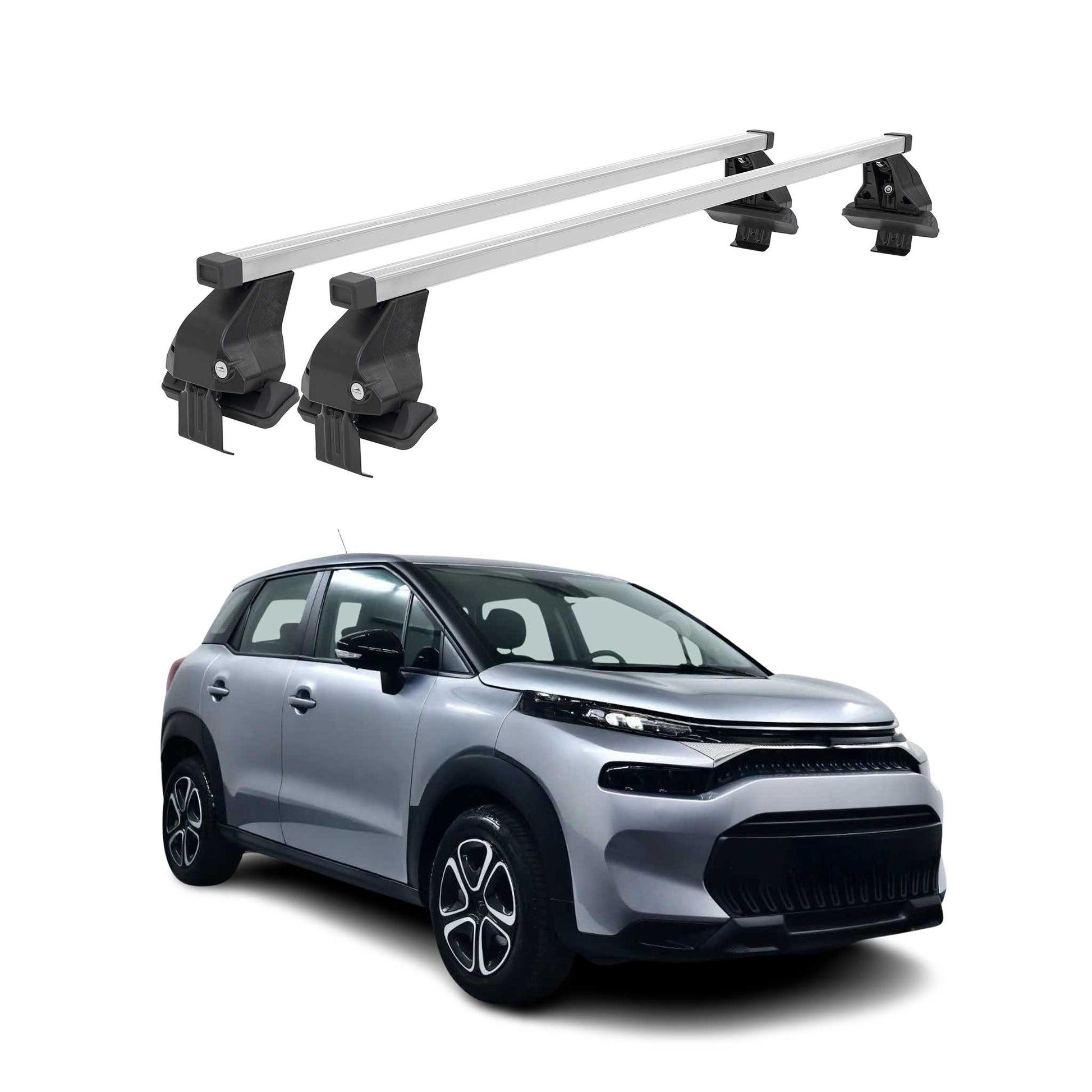 Menabo Dachträger Grundträger für Citroen C3 Aircross 2017-2024 Stahl Grau 2tlg OMAC DE