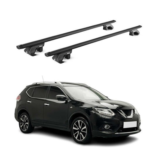 Dachträger Grundtäger für Nissan X-Trail T32 2014-2021 90kg Alu Schwarz 2x ABE OMAC DE