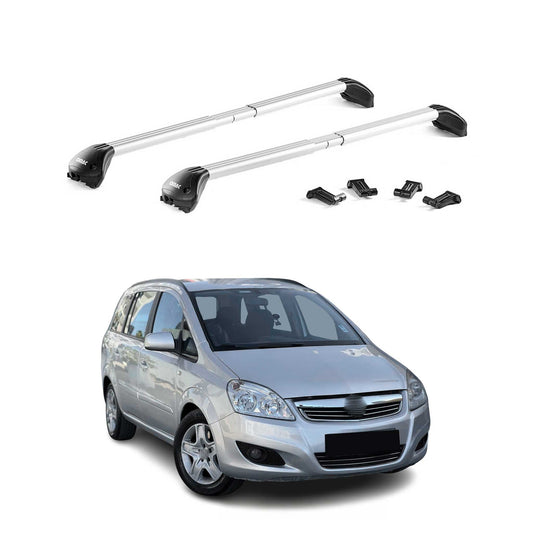 Dachträger Grundtäger für Opel Zafira B 2008-2011 FL 100kg Alu Silber 2 tlg ABE OMAC DE