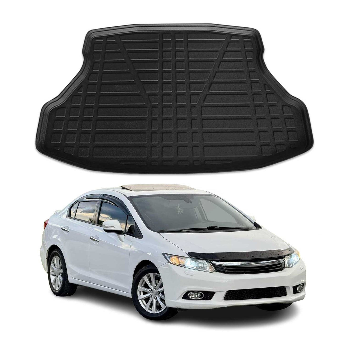 Kofferraumwanne Laderaumwanne für Honda Civic 2012-2016 Stufenheck Gummi TPE - autoseifert.com