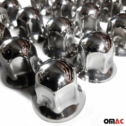 40x Glänzend Chrom Radmutterkappen Schutz Ø32mm für hohe Schrauben / LKW OMAC DE