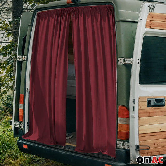 Maß Gardinen Sonnenschutz für Hyundai H350 H2 Heckklappe Vorhänge Rot OMAC DE