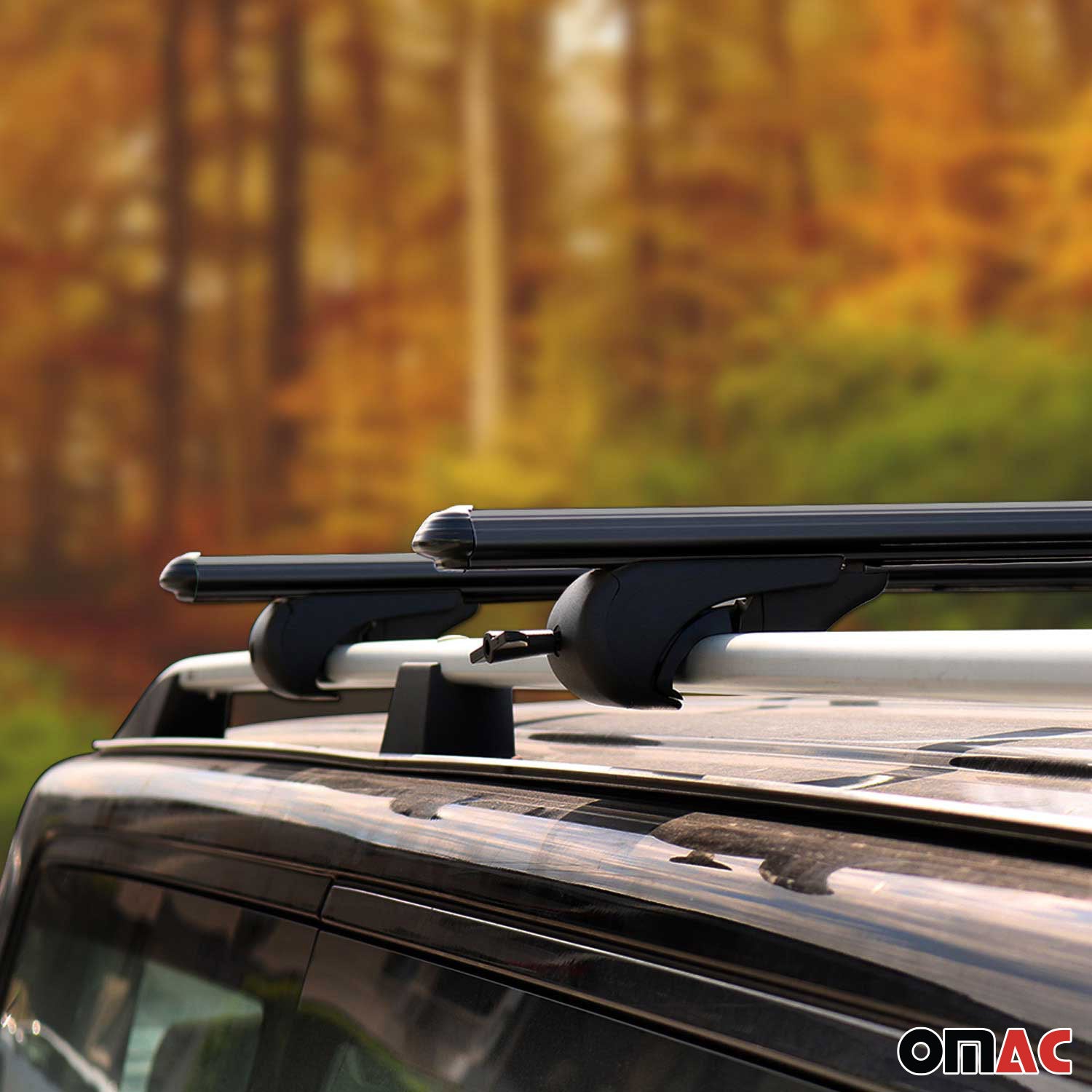 OMAC Universal Dachträger Gepäckträger für Auto 75kg 120cm Aluminium Schwarz 2x OMAC DE