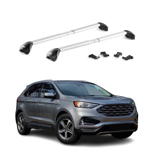 Dachträger Grundtäger für Ford Edge 2016-2021 100kg Aluminium Silber 2x ABE OMAC DE