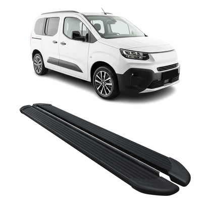 Trittbretter Seitenschweller für Fiat Doblo 2022-2025 L1 Alu Schwarz 2 tlg