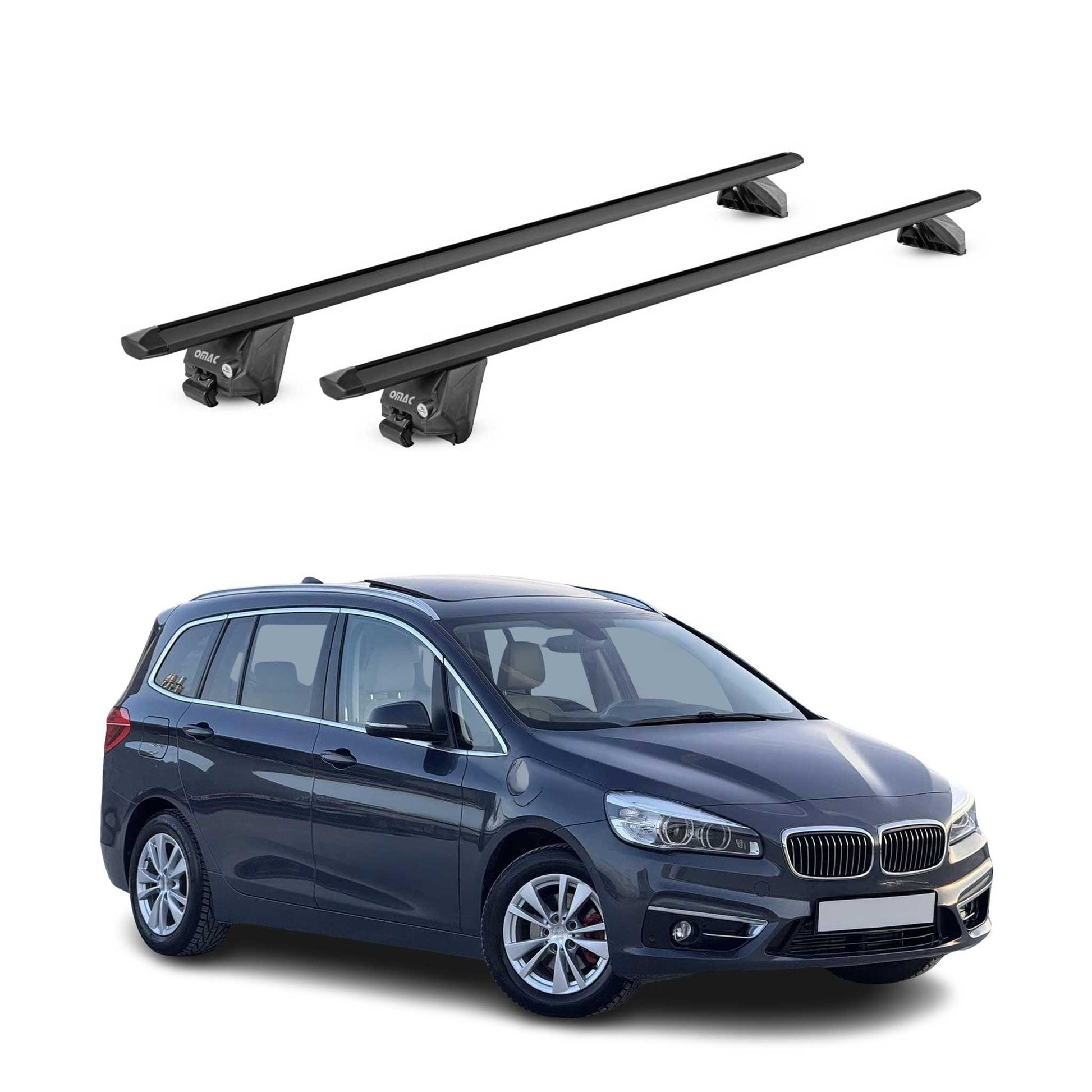 Dachträger Grundtäger für BMW 2er Gran Tourer F46 2014-25 100kg Alu ABE Schwarz OMAC DE