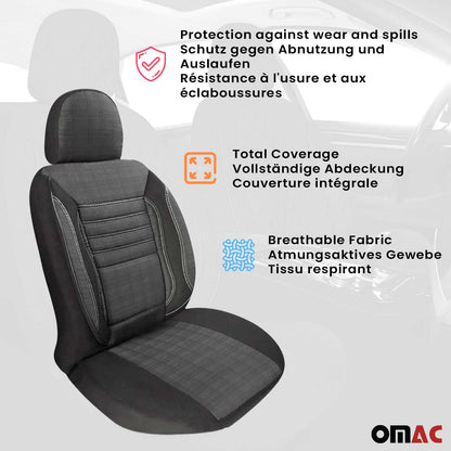 Schonbezüge Sitzbezüge für VW T6 T6.1 Transporter 2015-2025 Rauch Grau 1 Sitz OMAC DE