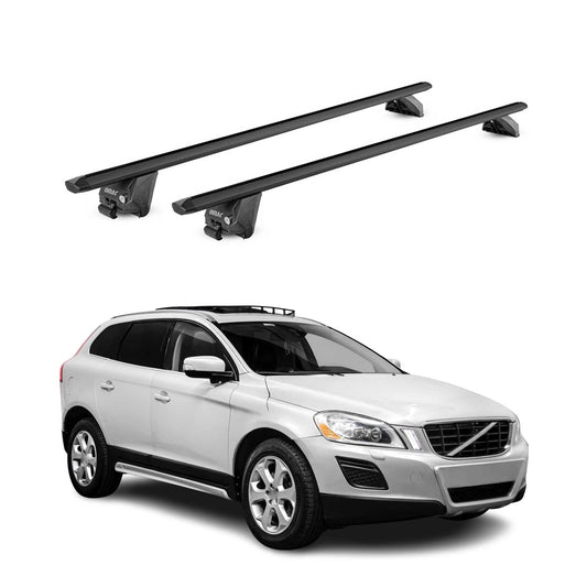 Dachträger Grundtäger für Volvo XC60 2008-2025 100kg Aluminium Schwarz 2 tlg ABE OMAC DE