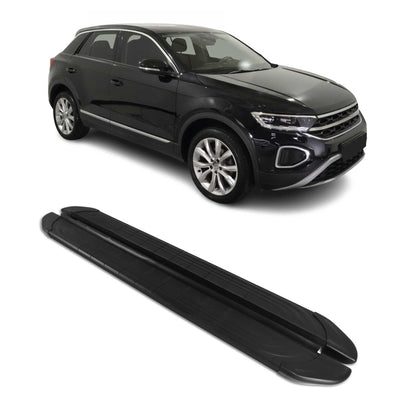 Seitenschweller Trittbretter für VW T-Roc 2017-2025 Schwarz Aluminium 2 tlg OMAC DE