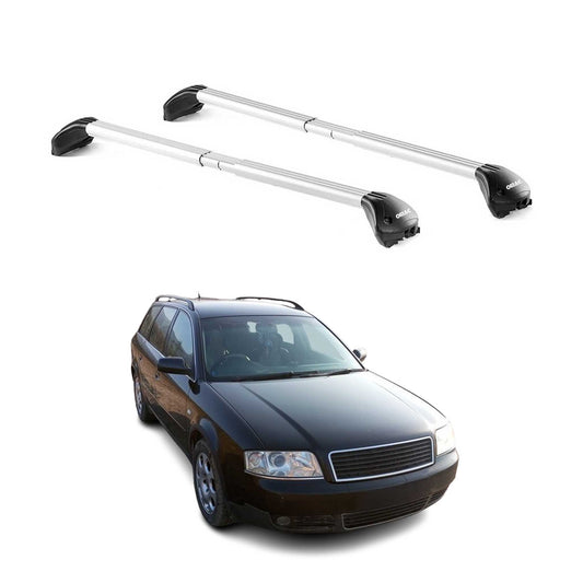 Dachträger Grundtäger für Audi A6 C5 Allroad 1999-2005 5tür 100kg Alu ABE Silber OMAC DE