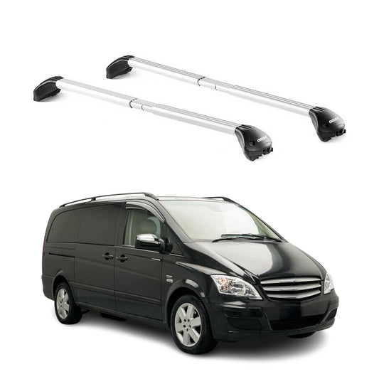 Dachträger für Mercedes Viano Vito W638 W639 W447 2003-2025 100kg Alu ABE Silber OMAC DE