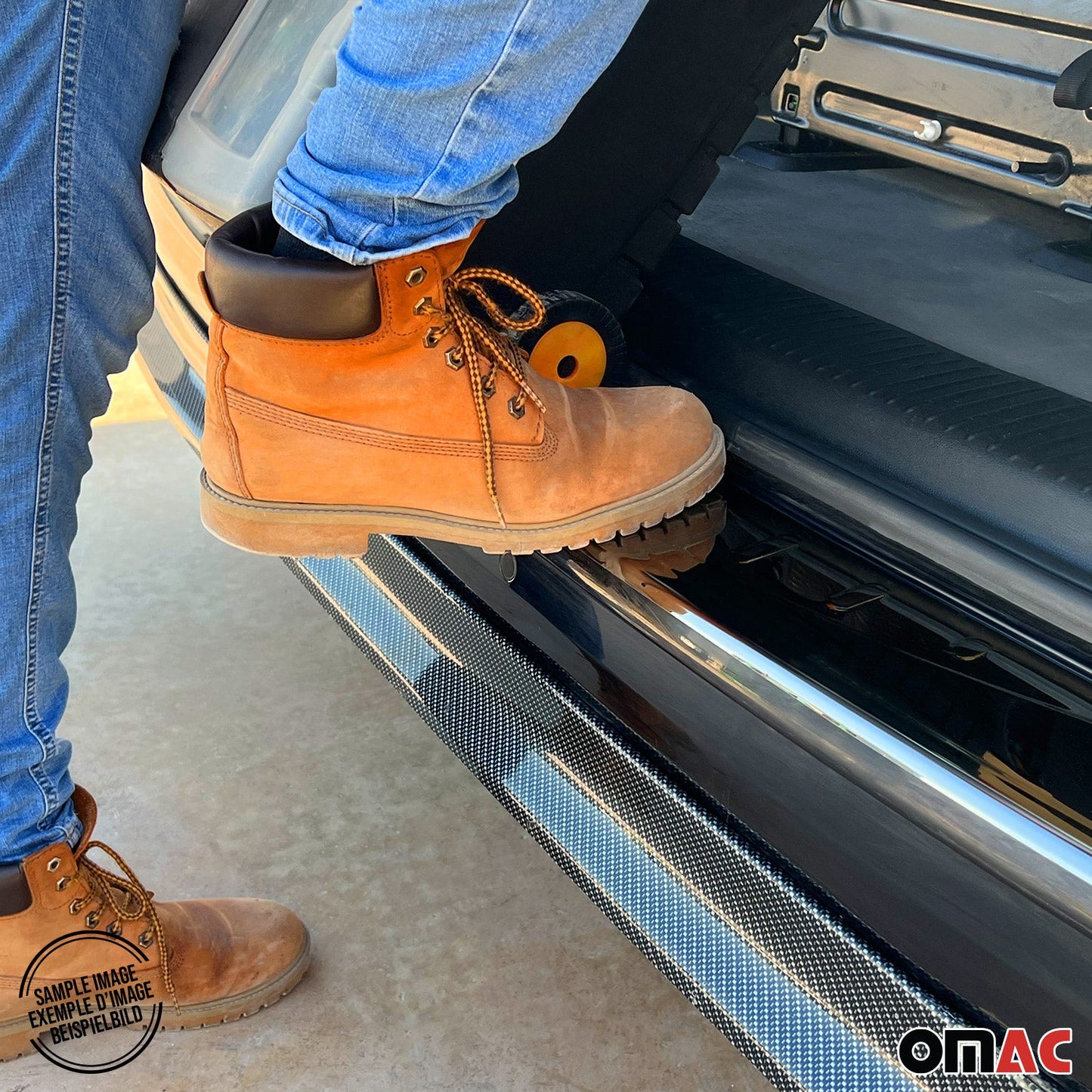 Ladekantenschutz Stoßstangenschutz für Dodge Journey 2008-2021 Edelstahl Dunkel OMAC DE