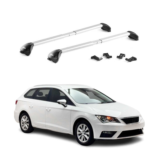 Dachträger Grundtäger für Seat Leon Kombi 2014-2025 100kg Alu Silber 2x ABE OMAC DE