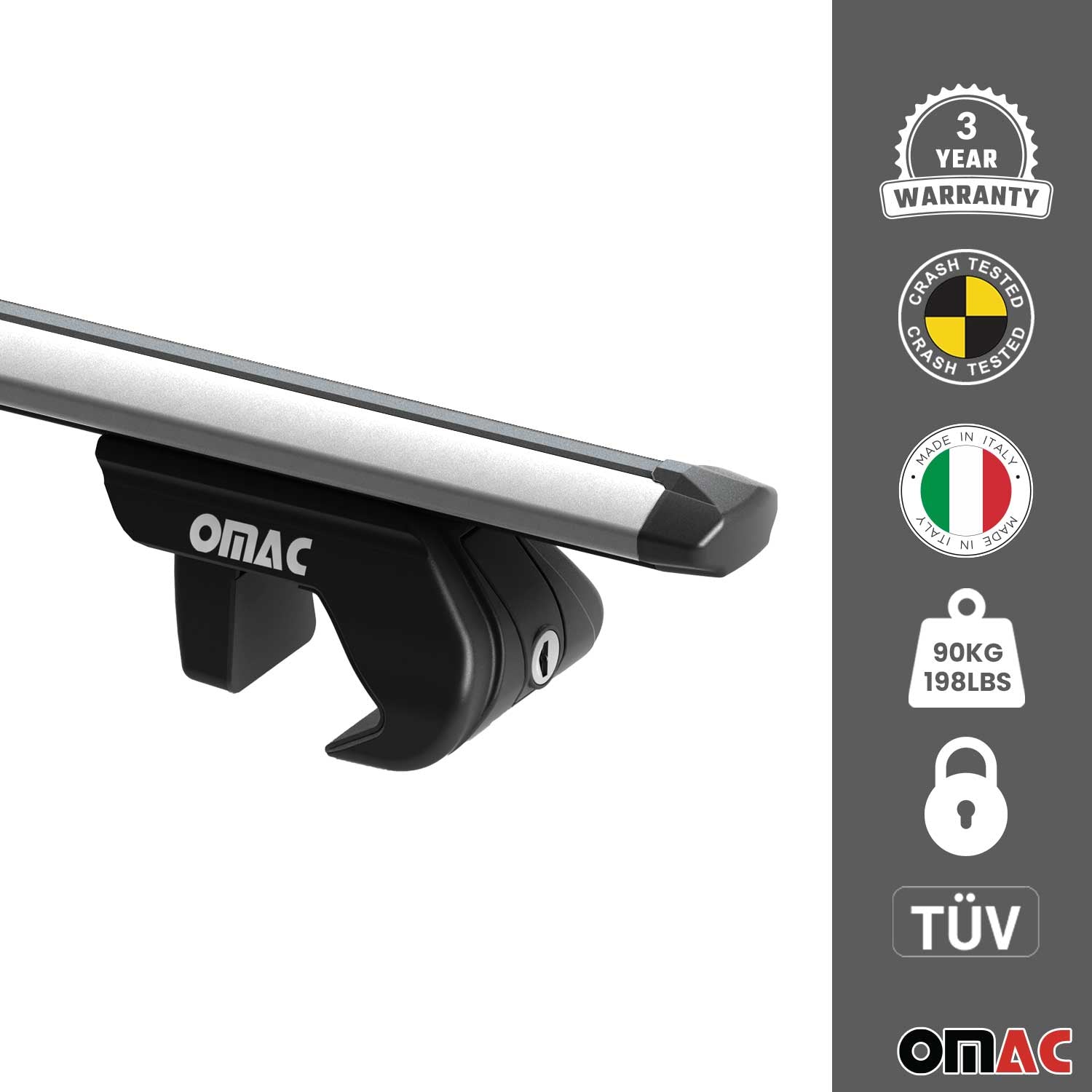 Dachreling + Dachträger Satz für VW Touareg 7L 2002-2010 Alu Grau OMAC DE