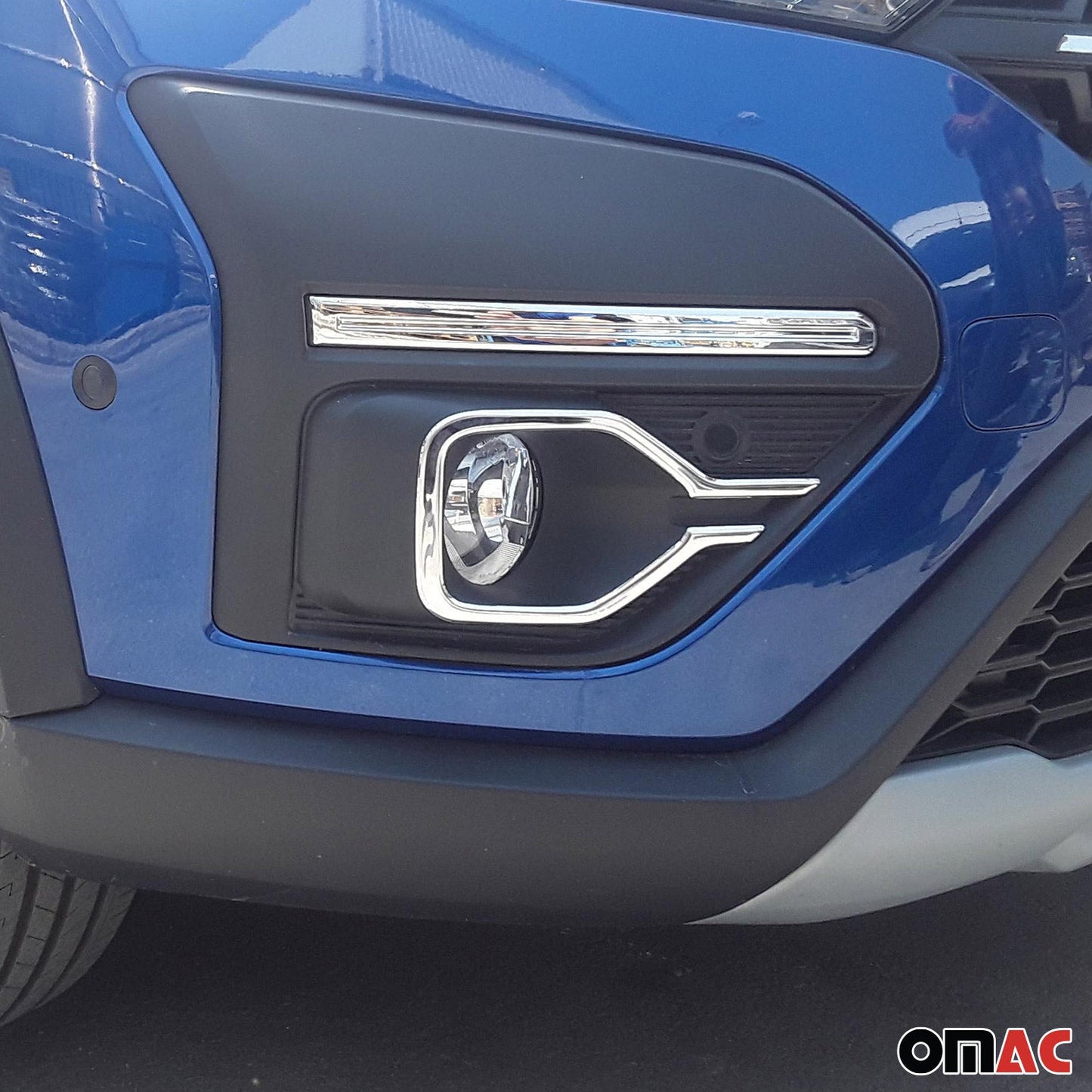 Nebelscheinwerfer Rahmen für Dacia Sandero Stepway 3 2021-2024 Edelstahl Chrom OMAC DE