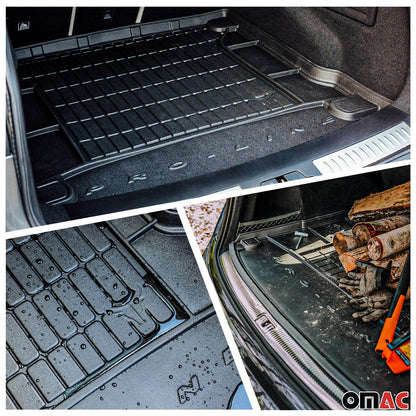 OMAC Fußmatten & Kofferraumwanne Set für BMW X6 E71 2007-2014 Gummi Schwarz 4x OMAC DE