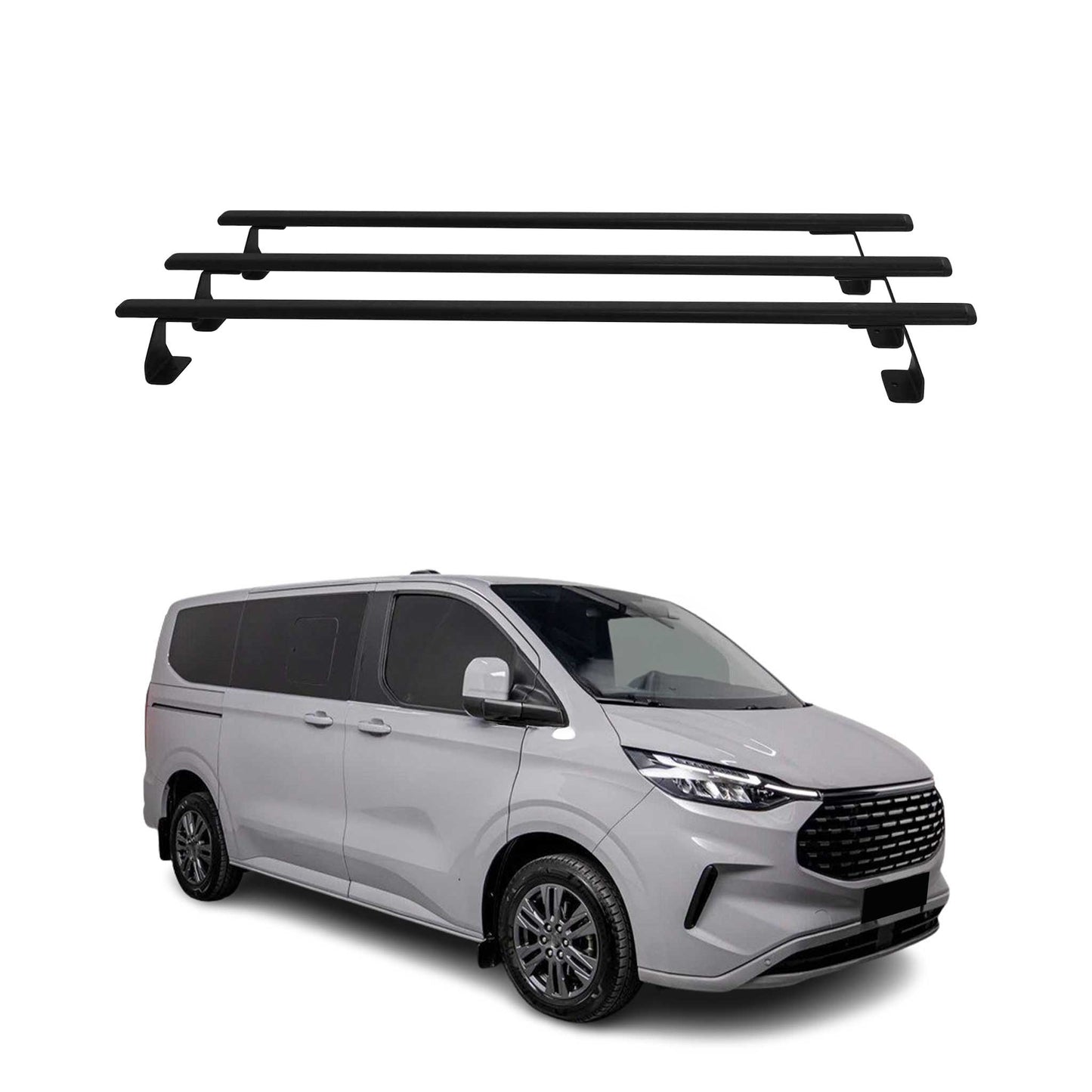 Dachträger für Ford Transit Custom / Tourneo Custom 2023-25 75kg Schwarz 3tlg OMAC DE