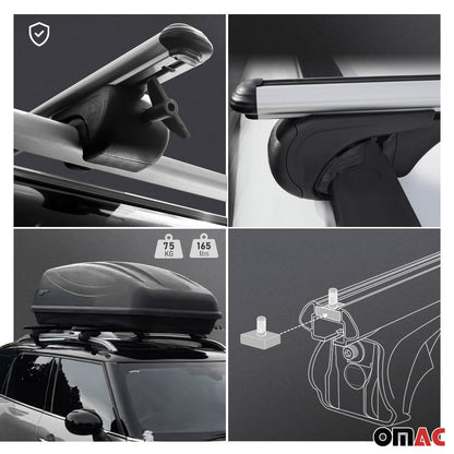 Dachträger Grundtäger für Audi A4 B8 Avant 2008-2012 Pre-FL 75kg Alu Silber 2x OMAC DE