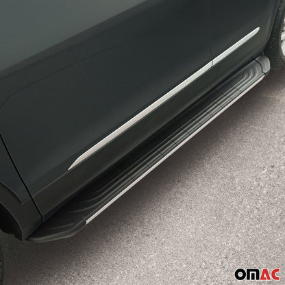 Trittbretter Seitenschweller für VW Tiguan mk3 2024-2025 Alu Schwarz Silber