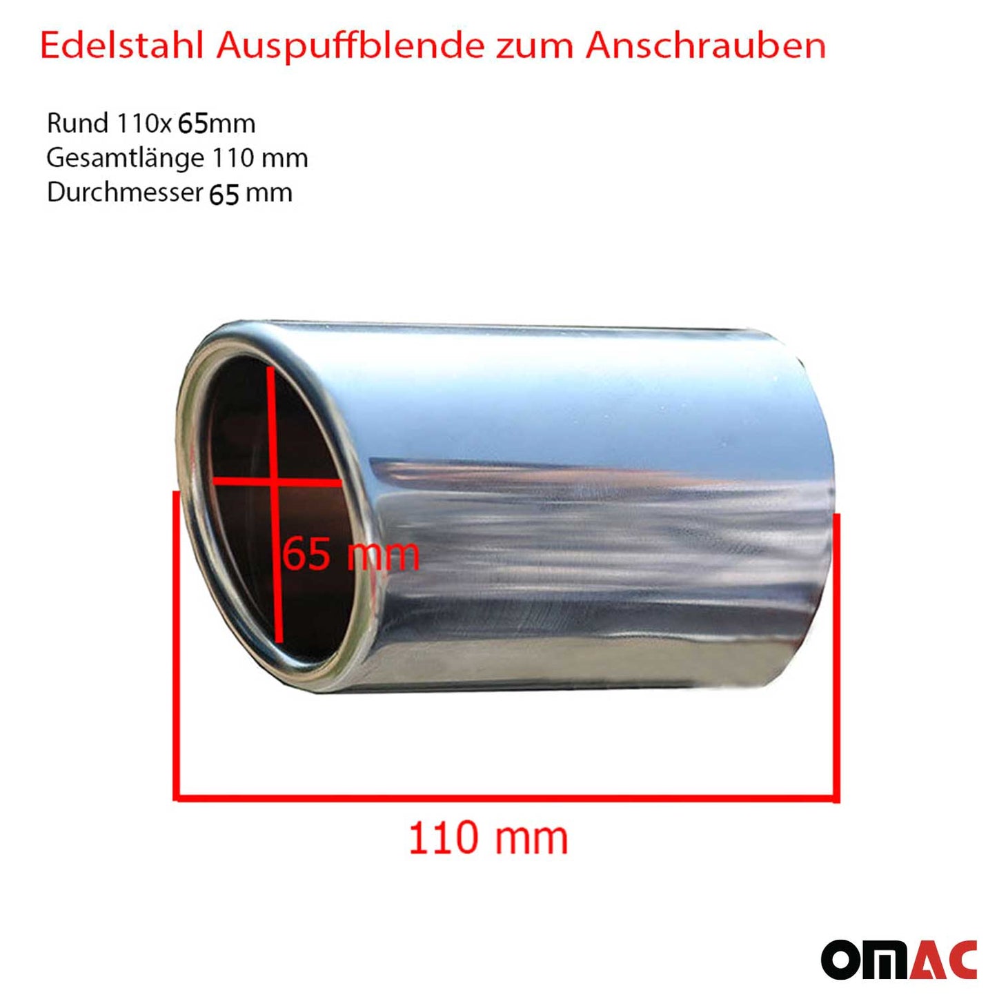 Auspuffblende Endrohr für Mercedes Sprinter W906 2006-2018 Edelstahl OMAC DE