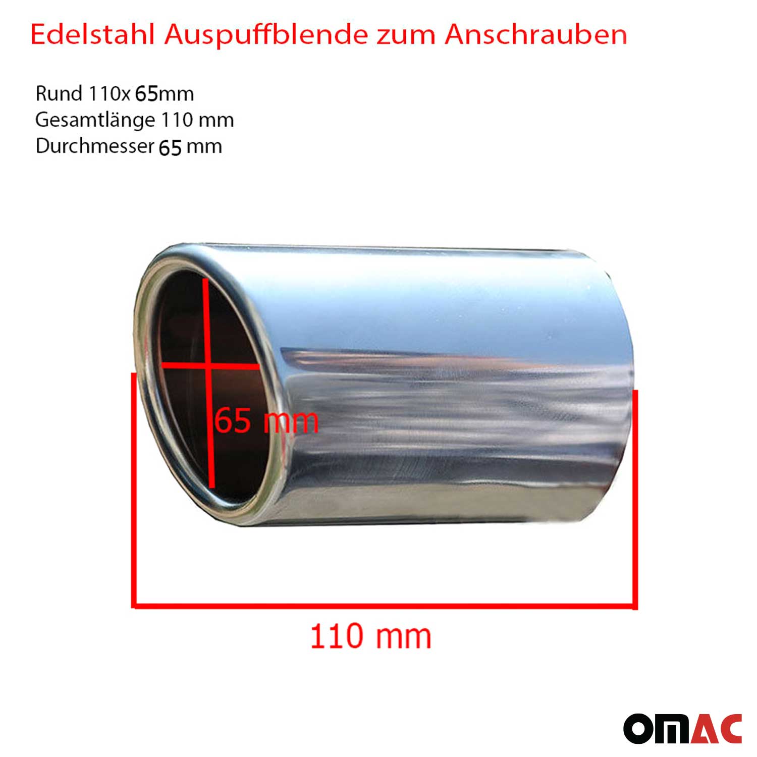 Auspuffblende Endrohr für Mercedes Sprinter W906 2006-2018 Edelstahl OMAC DE