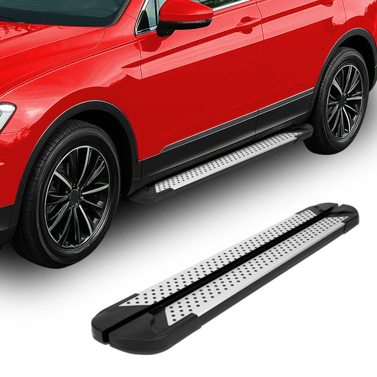 Seitenbretter Trittbretter Schweller für Fiat Doblo 2000-10 L2 Silber-Schwarz 2x OMAC DE