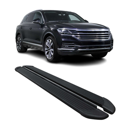 Trittbretter Seitenschweller für VW Touareg 3 2018-2025 Schwarz Alu 2x