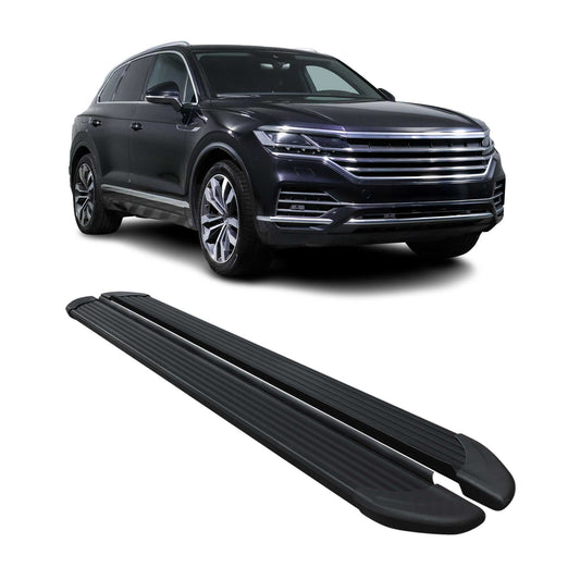 Trittbretter Seitenschweller für VW Touareg 3 2018-2025 Schwarz Alu 2x