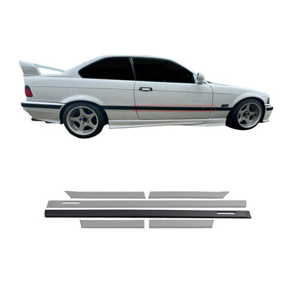 JOM Seitenleisten Türleisten für BMW 3er E36 Coupe Cabrio schwarz 6tlg OMAC DE