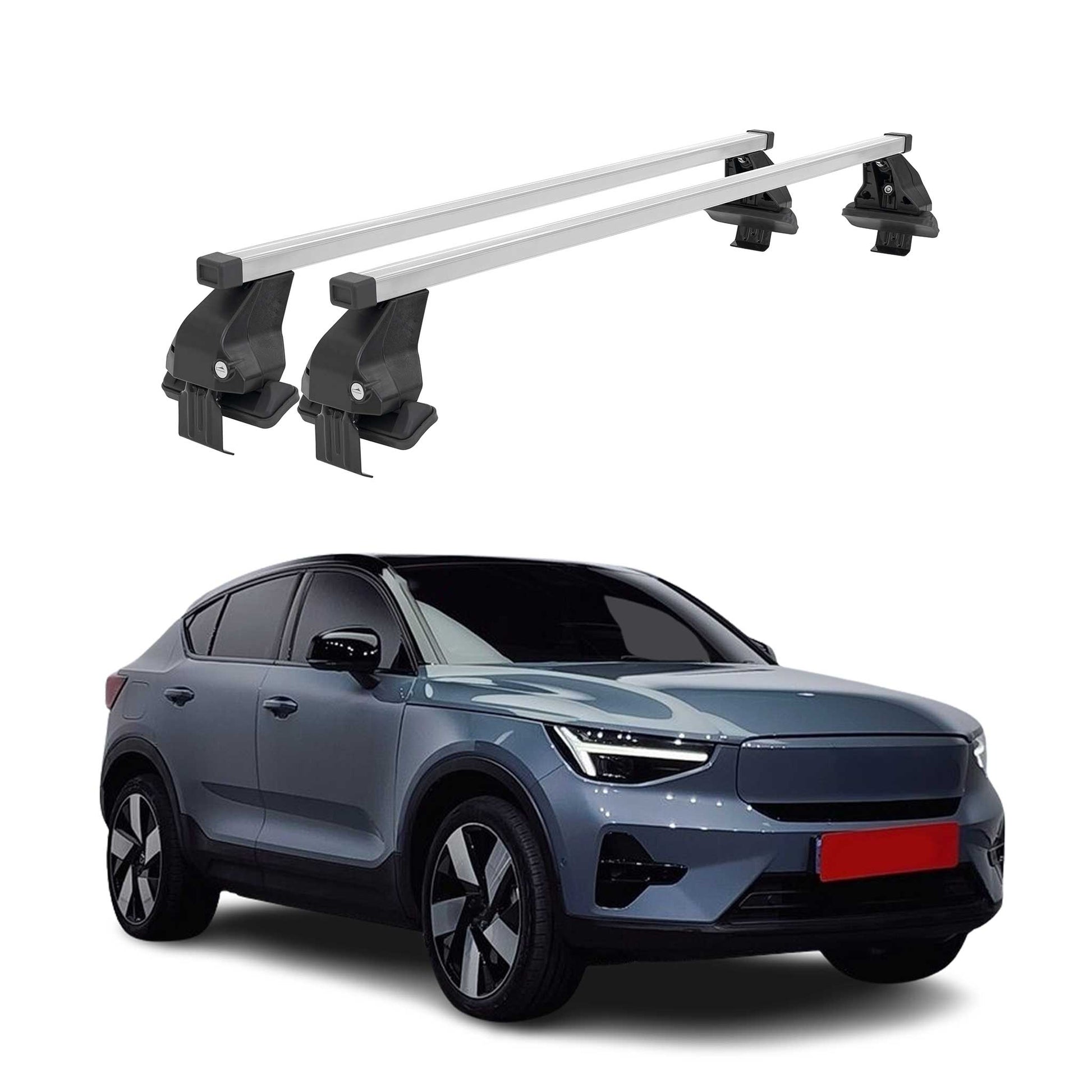 Menabo Dachträger Grundträger für Volvo C40 Recharge 2022-2025 Stahl Grau 2tlg OMAC DE