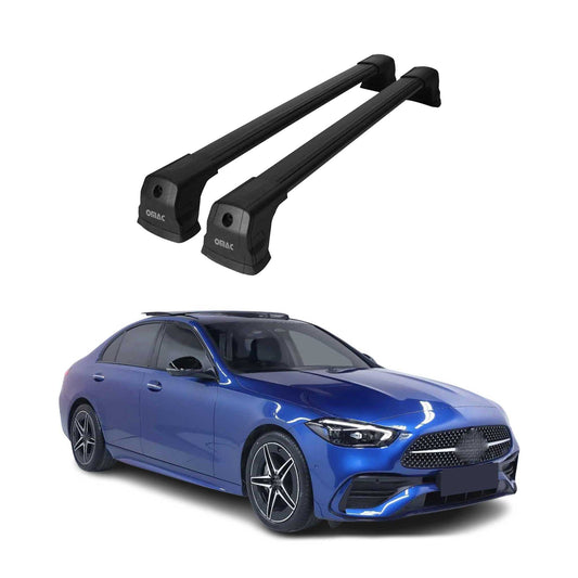 Dachträger Grundtäger für Mercedes C Klasse W206 Limo 2021-2025 75kg Alu Schwarz OMAC DE