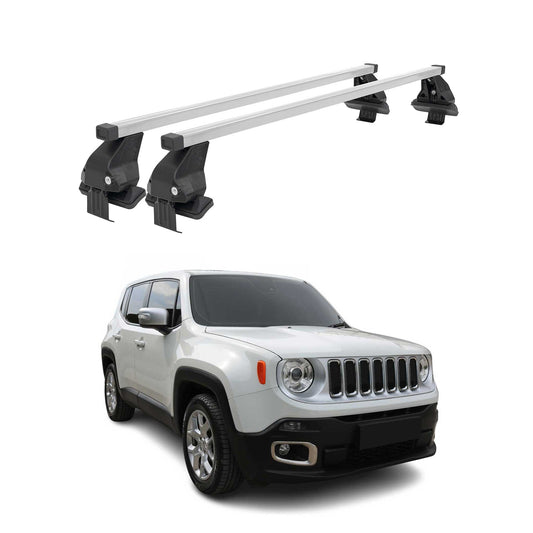 Menabo Dachträger Grundtäger für Jeep Renegade 2014-2018 Pre-FL 50kg Silber 2x OMAC DE