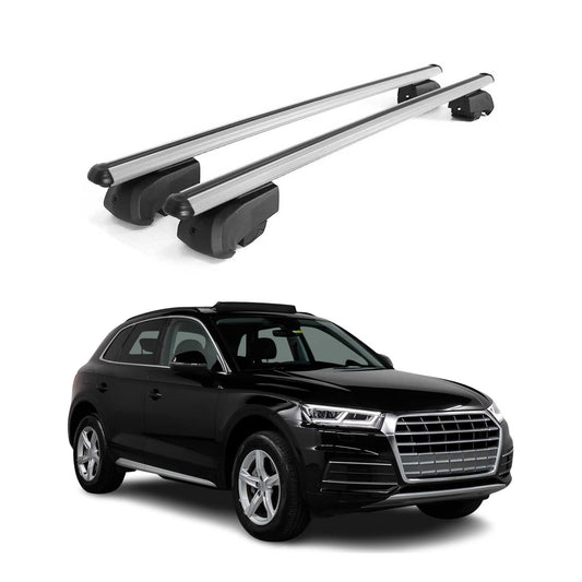 Dachträger Grundtäger für Audi Q5 mk2 2017-2024 75kg Alu Silber 2 tlg OMAC DE