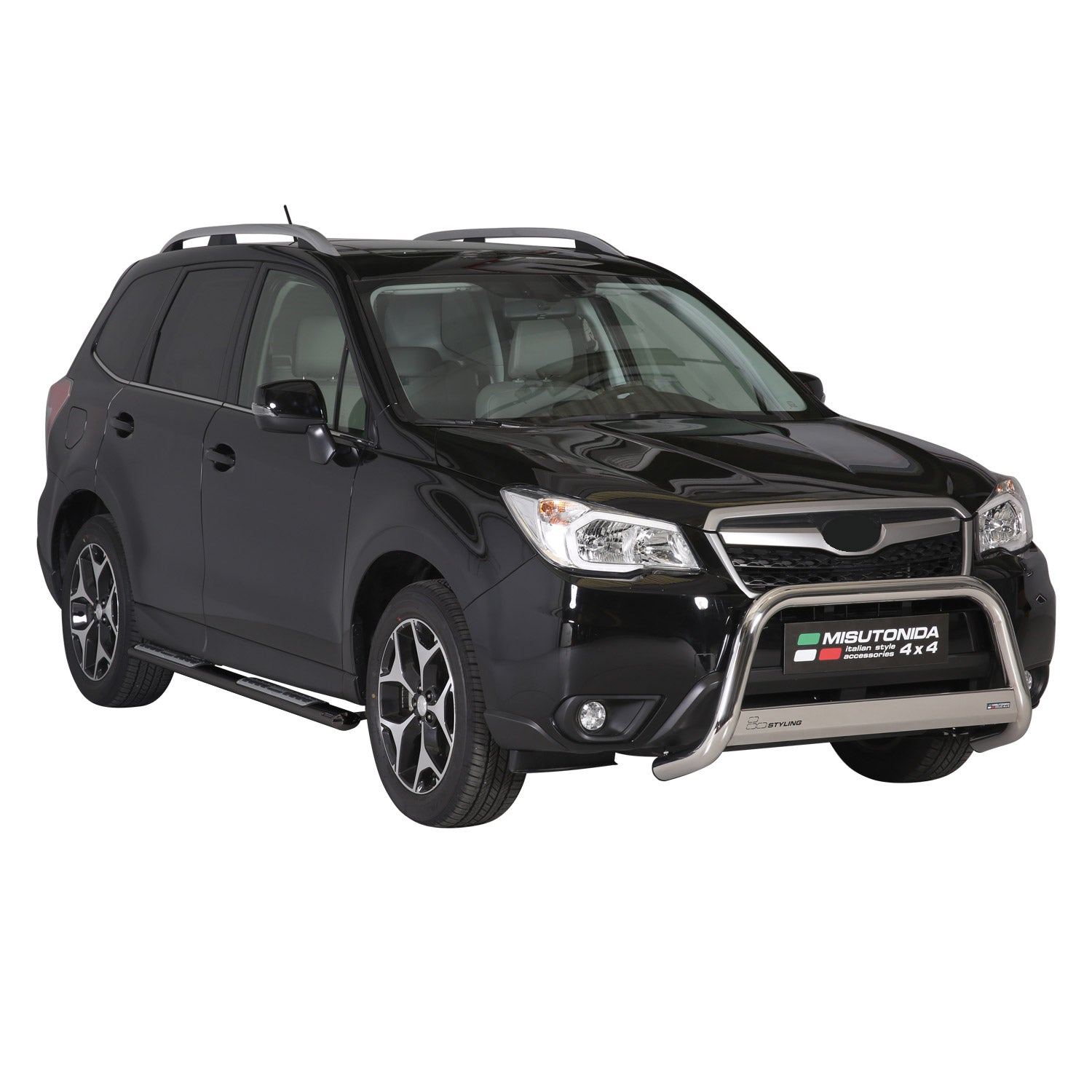 Edelstahl Seitenschweller Schwellerrohre für Subaru Forester 2013-2015 Schwarz OMAC DE