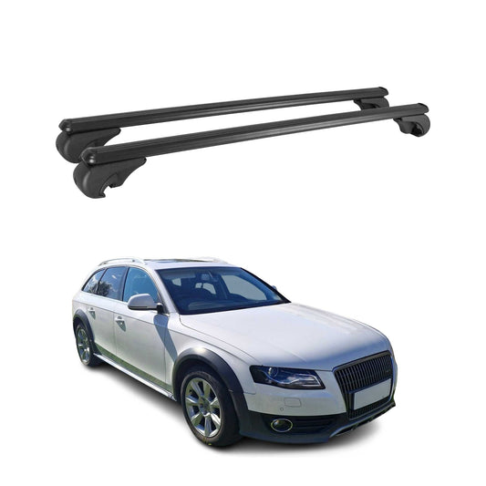 Dachträger Grundtäger für Audi A4 B8 Avant 2008-2015 75kg Alu Schwarz 2 tlg OMAC DE
