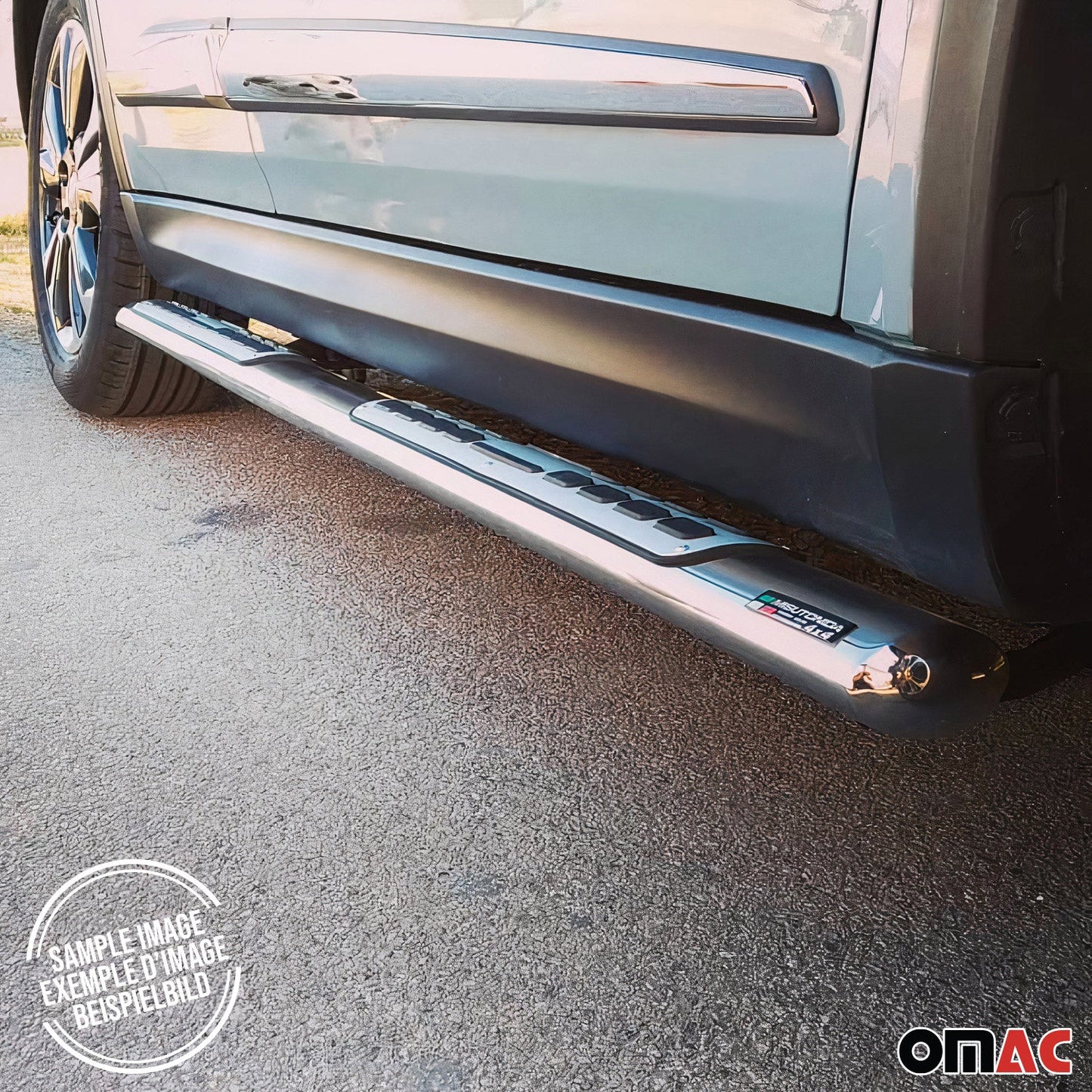 Stahl Seitenschweller Schwellerrohre für Audi Q7 4L 2006-2015 Silber OMAC DE