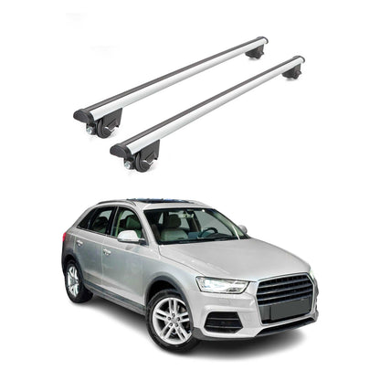 Dachträger Grundtäger für Audi Q3 mk1 2011-2018 100kg Aluminium Silber 2 tlg ABE OMAC DE