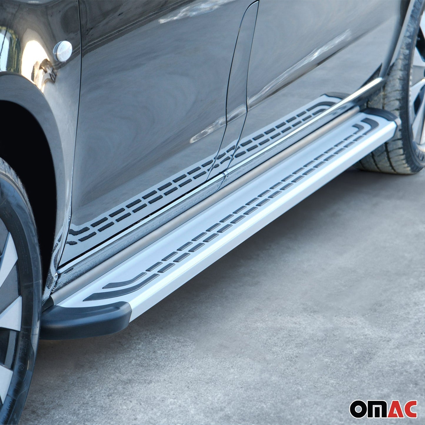 Trittbretter Seitenschweller Seitenbretter für Honda CR-V 2007-2012 Alu Grau OMAC DE