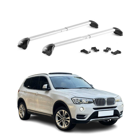 Dachträger Grundtäger für BMW X3 F25 G01 2011-2025 100kg Alu Silber 2 tlg ABE OMAC DE