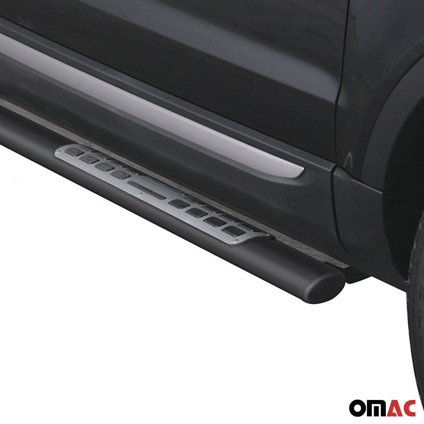 Stahl Seitenschweller Schwellerrohre für Range Rover Evoque 2011-2015 Schwarz OMAC DE