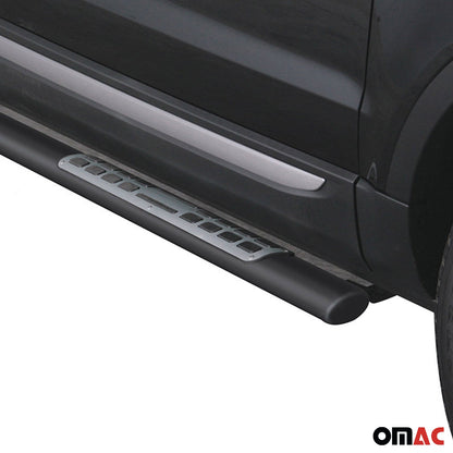 Stahl Seitenschweller Schwellerrohre für Range Rover Evoque 2011-2015 Schwarz OMAC DE