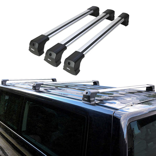 Dachträger Grundtäger für VW Transporter T7 2024-2025 75kg Aluminium Silber 3tlg OMAC DE