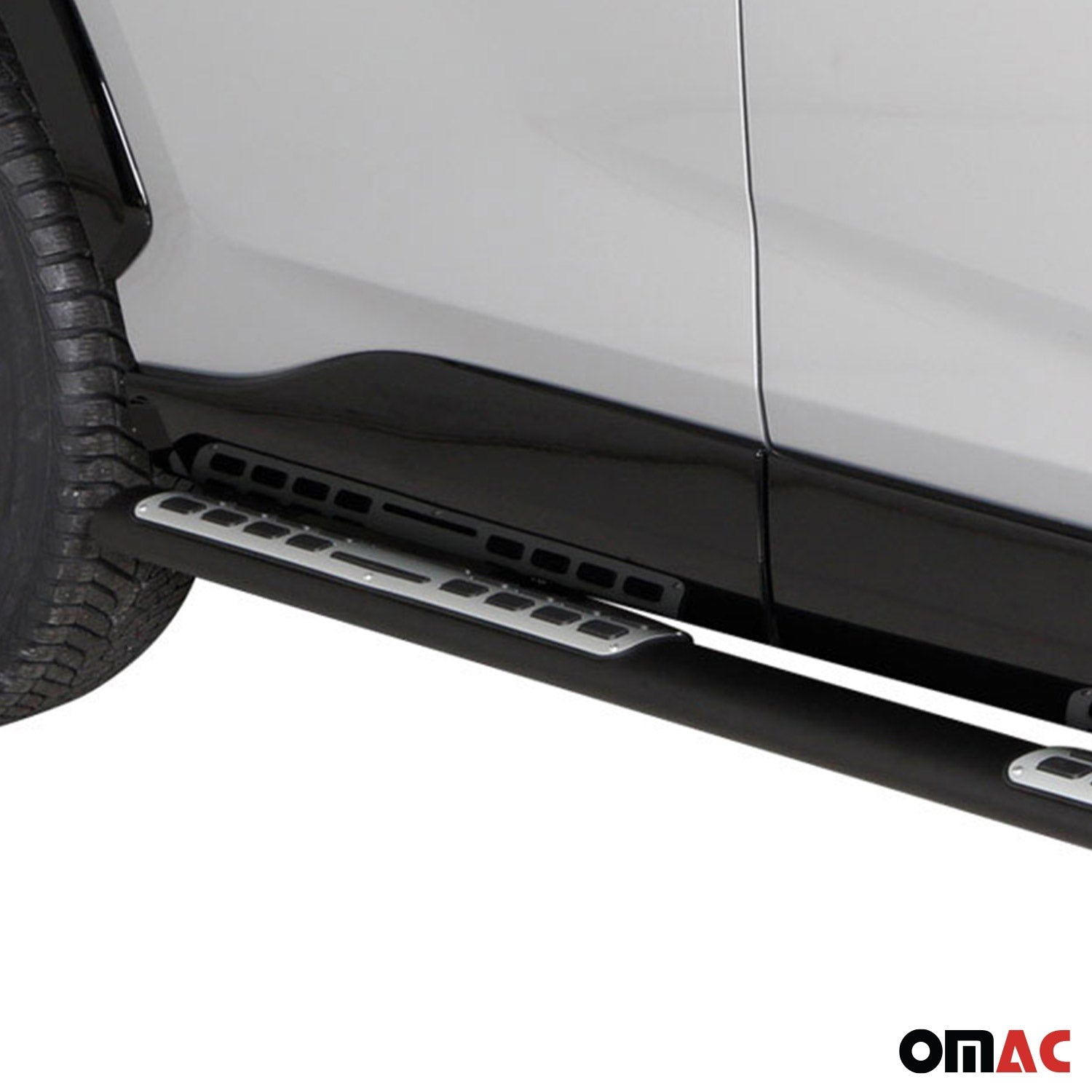 Stahl Seitenschweller Schwellerrohre für Ford Connect 2014-2020 Silber OMAC DE