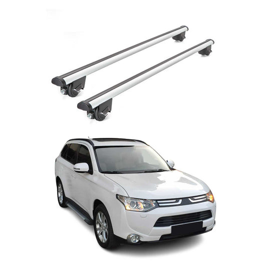 Dachträger Grundtäger für Mitsubishi Outlander 2012-2021 100kg Alu Silber 2x ABE OMAC DE