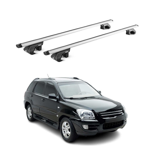 Dachträger Grundtäger für Kia Sportage JE 2004-2010 5 tür 90kg Alu Silber 2x ABE OMAC DE