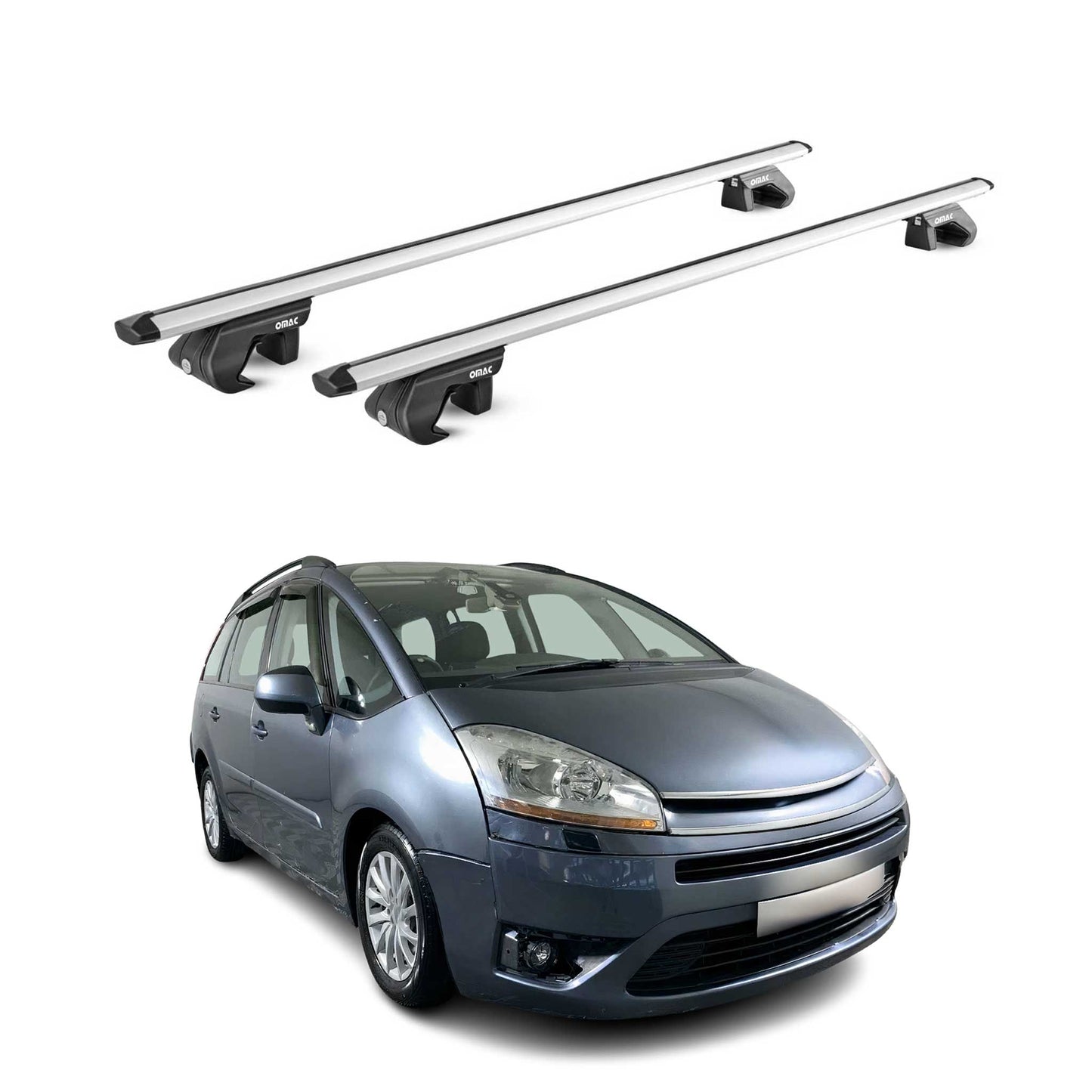 Dachträger für Citroen C4 Picasso / Grand Picasso 2006-2013 5 tür 90kg Silber 2x OMAC DE